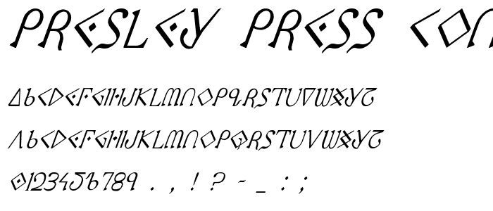 Presley Press CondItal font